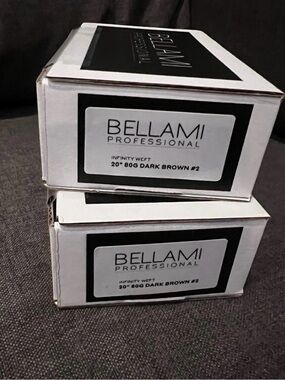 Bellami dark brown infinity hair weft extensions